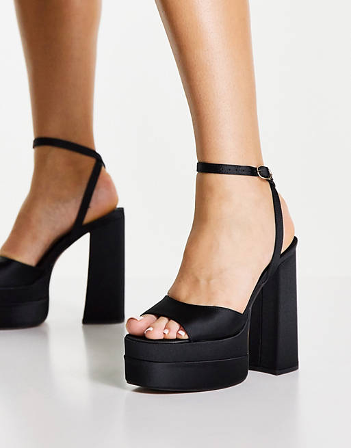 Shoes Heels/Nix high platform heeled sandals in black 