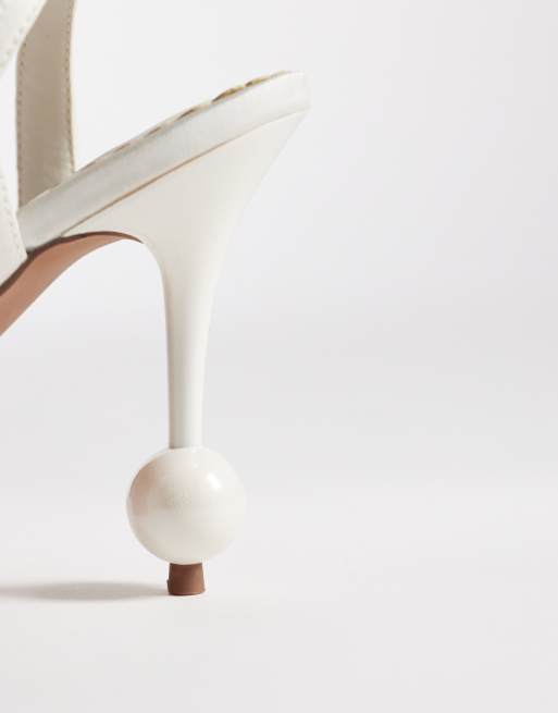 ASOS DESIGN - Nixie - Sandales minimalistes à talon haut et ornées de perles - Ivoire, 4 de 4