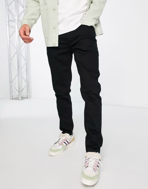 ASOS DESIGN – No Fade – Czarne elastyczne jeansy ze zwężanymi nogawkami