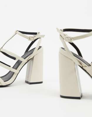caged heeled sandals