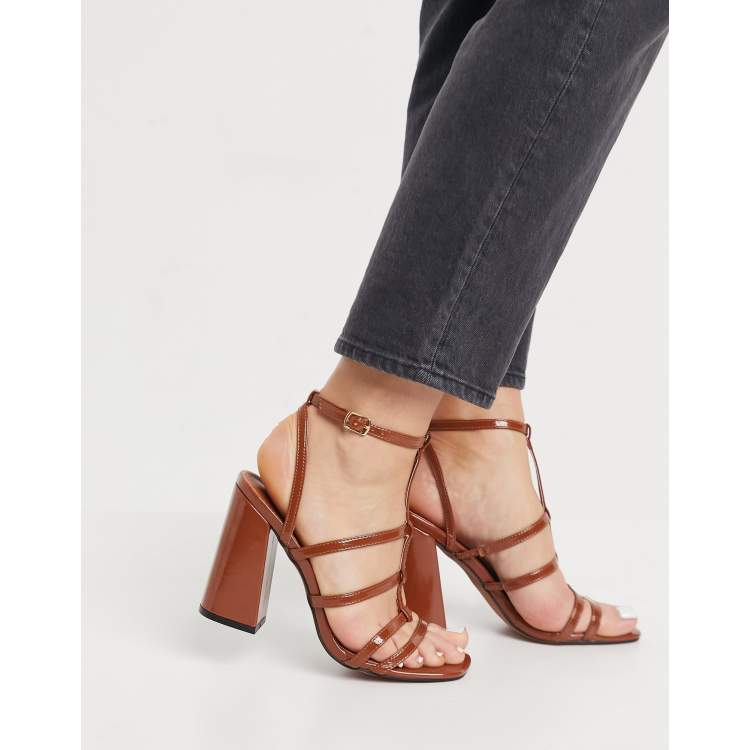 Caged block heel discount sandals