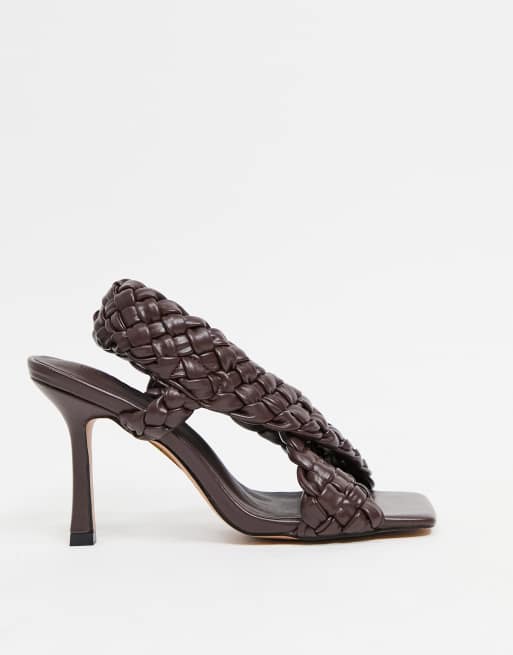 Sandali color cioccolato con tacco e listini intrecciati Nock Asos Donna Scarpe Scarpe con i tacchi Tacchi a punta 