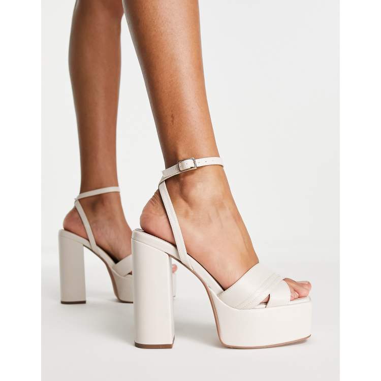 White open toe on sale heels with strap