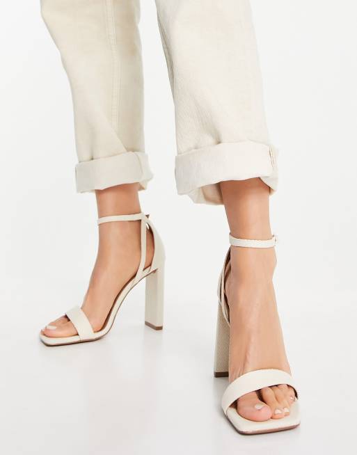 ASOS DESIGN - Noelle - Barely there-sandaler med blokhæl i naturfarve, 3 af 4