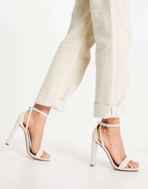 ASOS DESIGN - Noelle - Barely there-sandaler med blokhæl i naturfarve, 4 af 4