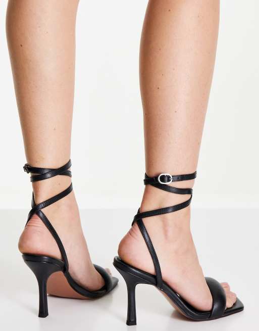 ASOS DESIGN Noise padded heeled sandals in black | ASOS