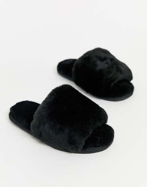 ASOS Design Zina Closed Toe Slippers in Black