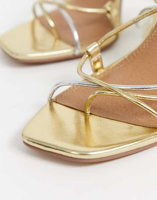 Gold strappy heels outlet asos