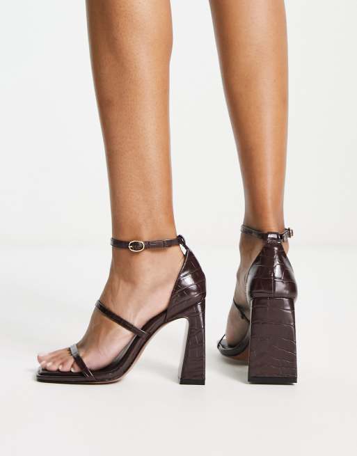 ASOS DESIGN – Nonda – Czekoladowobrązowe sandały na obcasie klockowym, 3 z 4