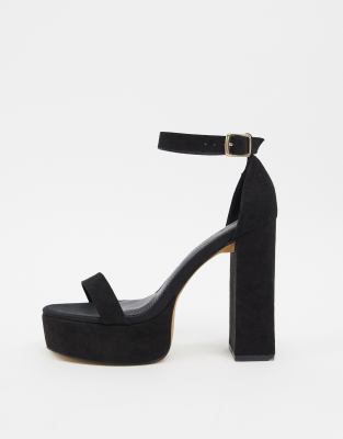 asos black block heel sandals