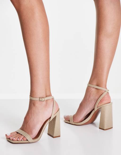 Natural sales block heels