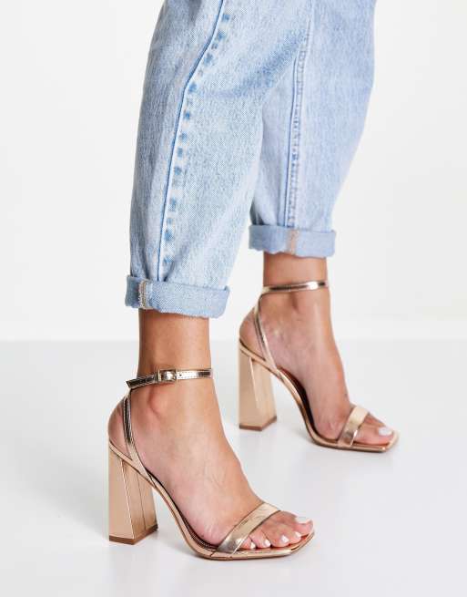 Asos rose 2024 gold block heel