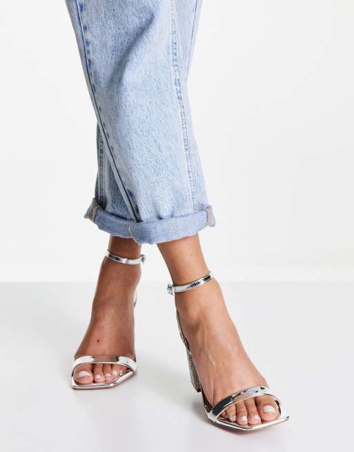 Asos silver sales sandals heels