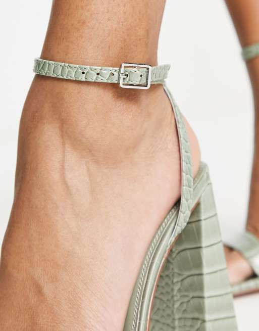 ASOS DESIGN – Nora – Salviagröna barely there-sandaler med blockklack, 4 av 4