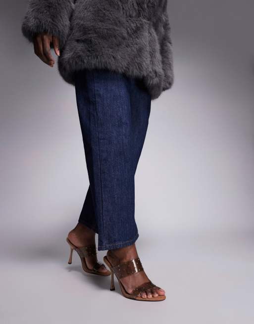ASOS DESIGN Nori double strap heeled mules in taupe embellished, 4 of 4