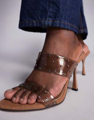 Asos Design Nori Double Strap Mules In Gray