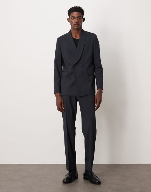 ASOS DESIGN - Normaal colbert met overslag en krijtstreep in marineblauw, 2 van 5