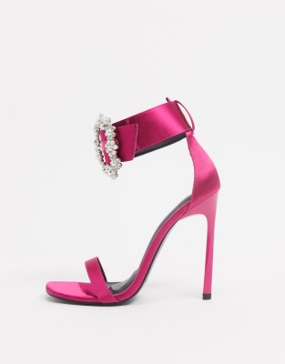 asos pink heeled sandals