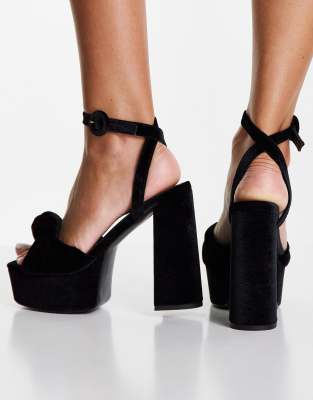 black platform heels