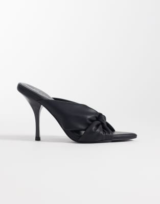 Asos Design Notice Knotted High Heel Mules In Black
