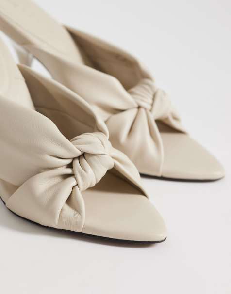 ASOS DESIGN - Notice - Mules effet noué à talon haut - Blanc cassé - view 1