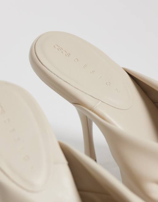 ASOS DESIGN - Notice - Mules effet noué à talon haut - Blanc cassé, 3 de 4