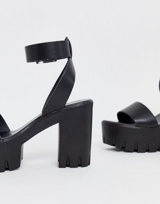 leather platform heel sandals