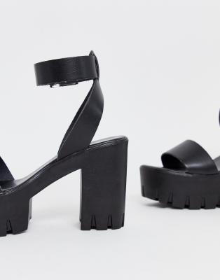 black chunky platform shoes