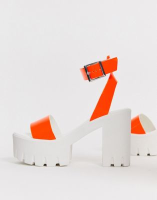 neon orange platform shoes
