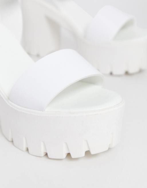 White discount thick sandals