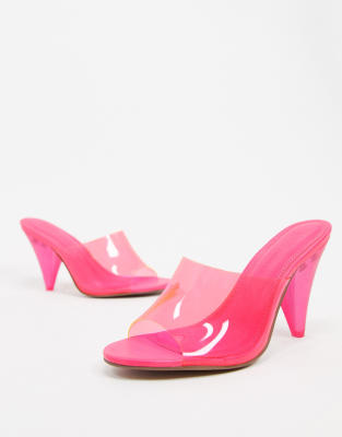 cerise pink mules