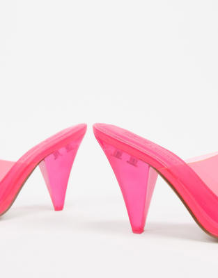 hot pink mules heels