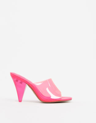hot pink mule shoes