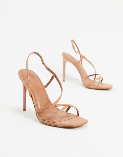 asos tan heeled sandals