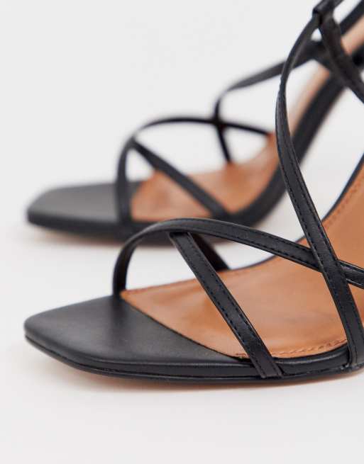 ASOS DESIGN Notorious strappy heeled sandals in black, 3 of 4
