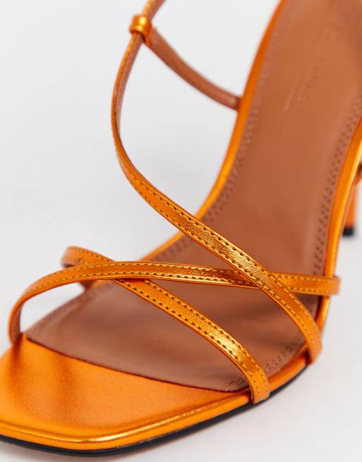 Metallic hot sale orange heels