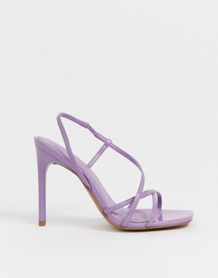 purple strappy heels