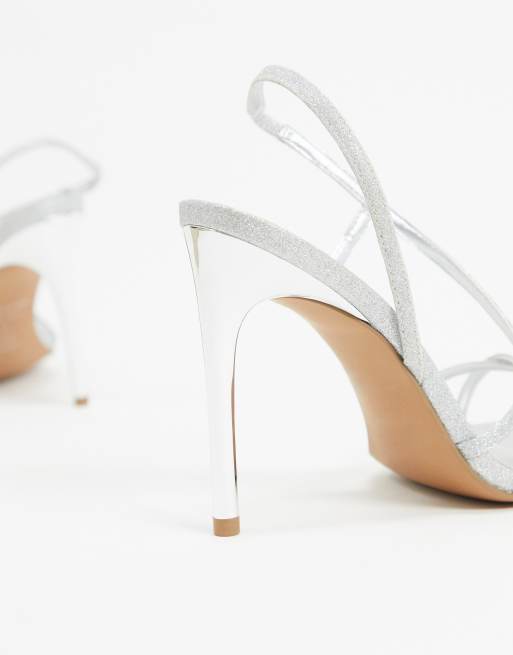 Silver strappy heels on sale asos