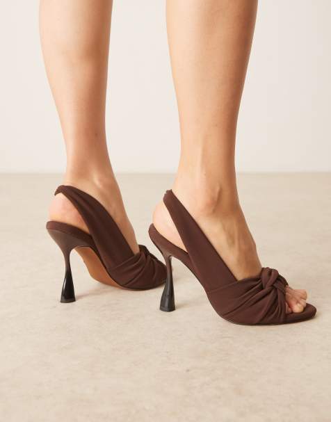 ASOS DESIGN - Nourish - Chokoladebrune højhælede sandaler med knude - view 1