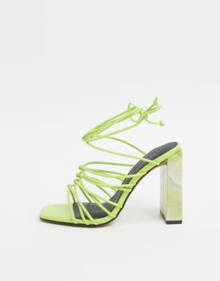 green strappy sandals