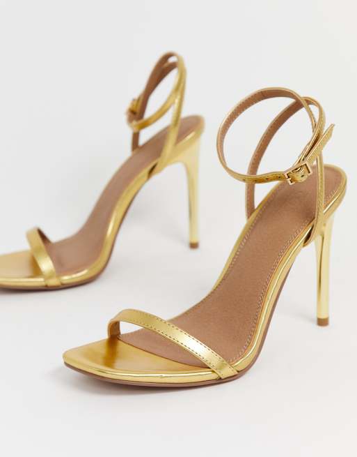 Asos gold hot sale sandals heels