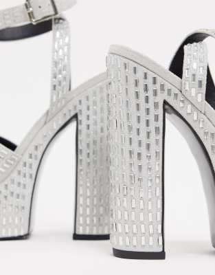 asos silver sandals heels