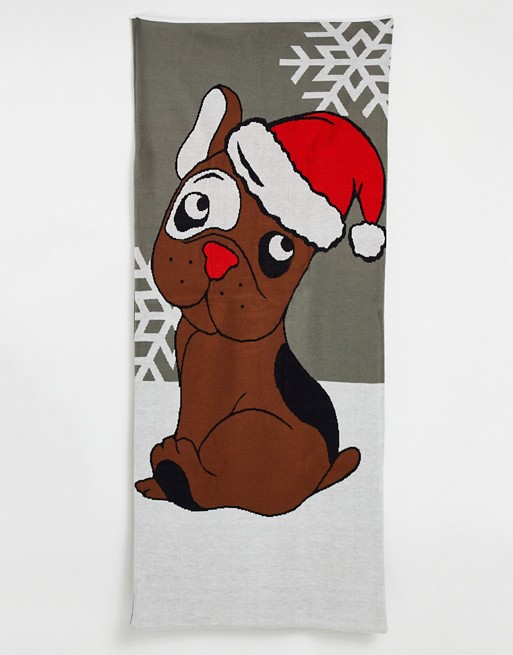 ASOS DESIGN novelty blanket with dog motif