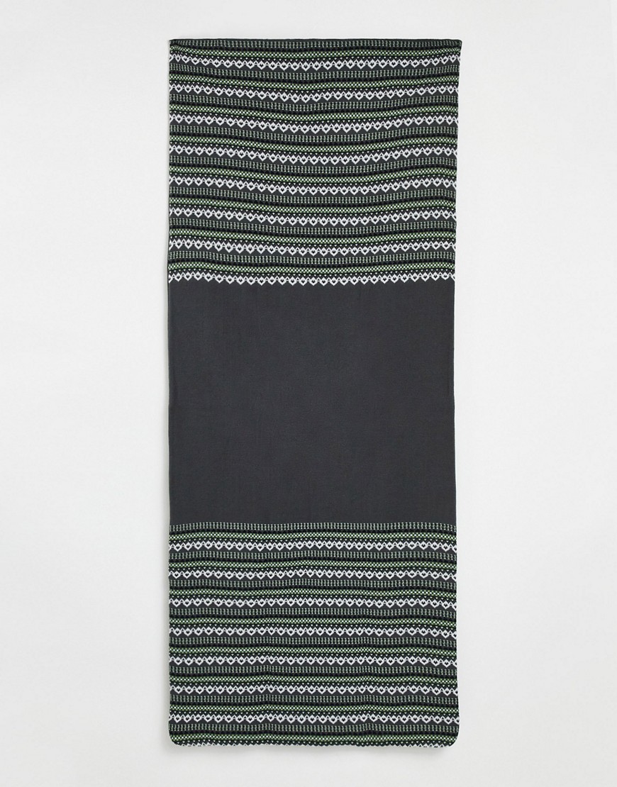 ASOS DESIGN novelty knit blanket in navy fairisle design