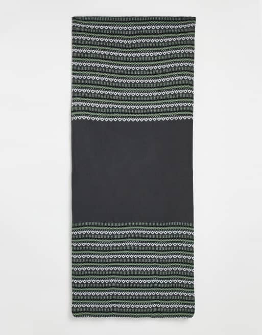 ASOS DESIGN novelty knitted blanket in navy Fair Isle design
