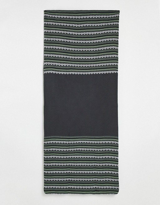ASOS DESIGN novelty knitted blanket in navy fairisle design