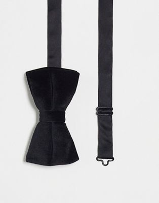 ASOS DESIGN velvet bow tie in black - ASOS Price Checker
