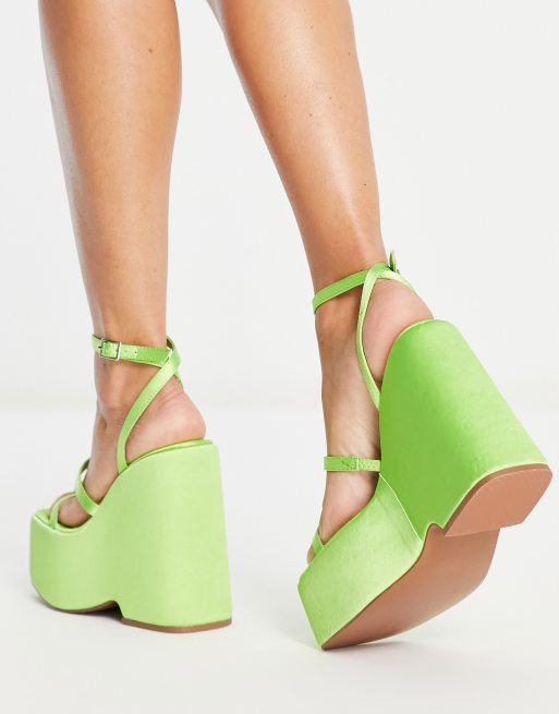 ASOS DESIGN - Number - Mules à semelle ultra compensée - Citron vert , 4 de 4