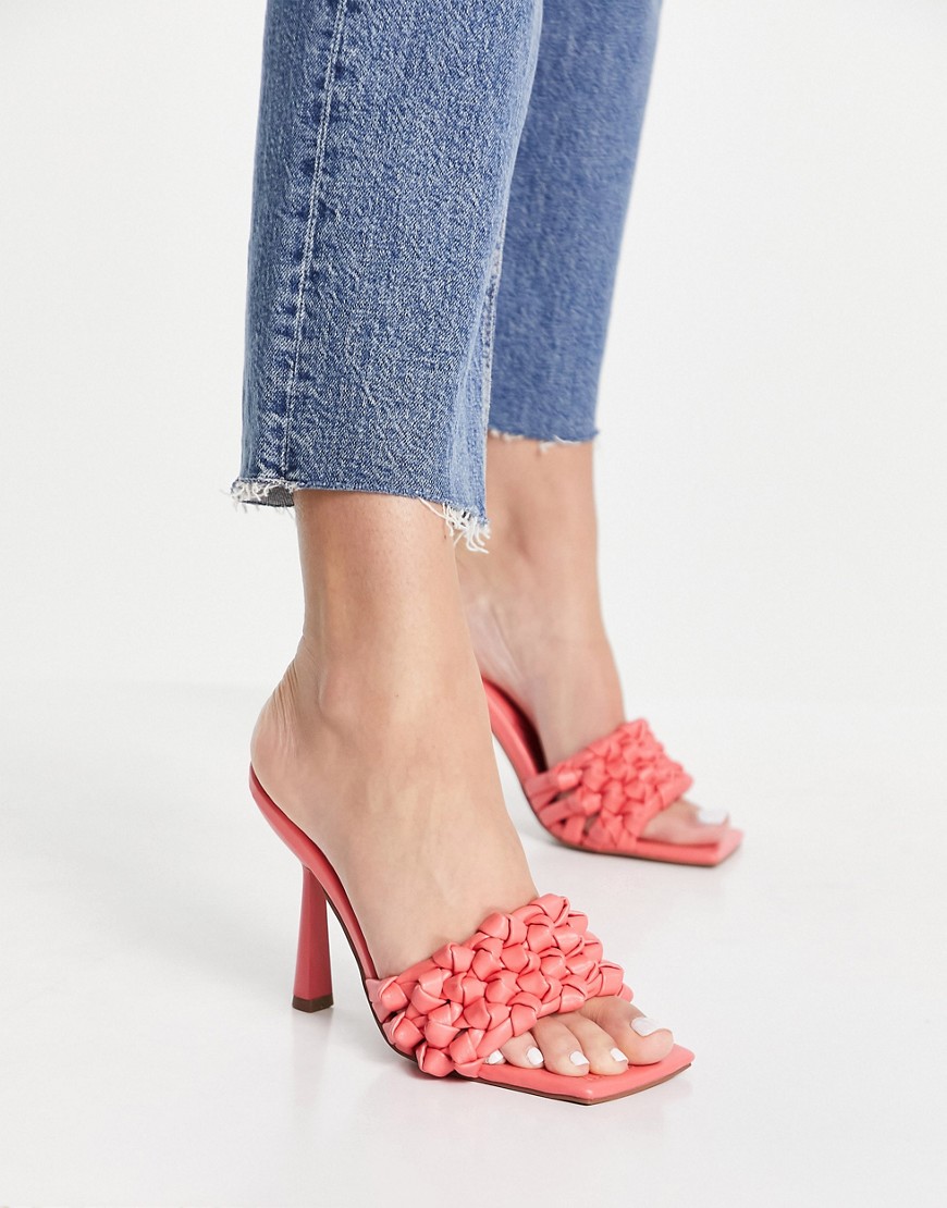 ASOS DESIGN Nuno knotted high heeled mules in pink