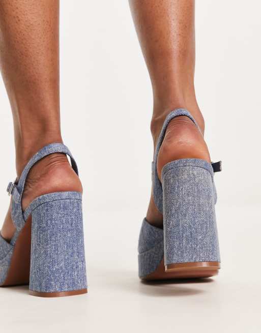 Denim clearance platform sandals